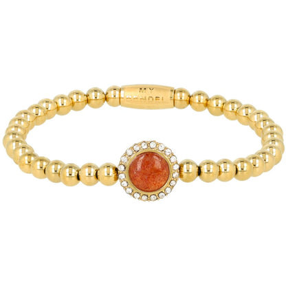 Aardbeienkwarts armband goud