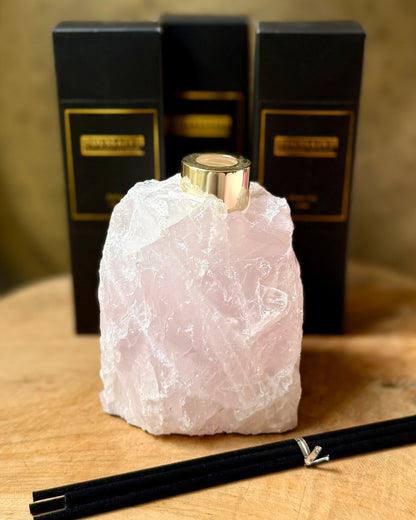Rozekwarts aroma diffuser set goud of zilver