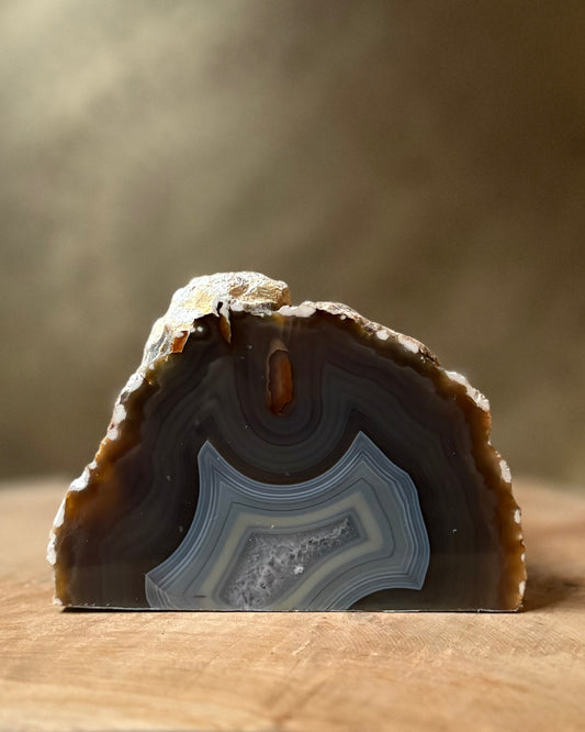 Agaat geode waxinelichthouder