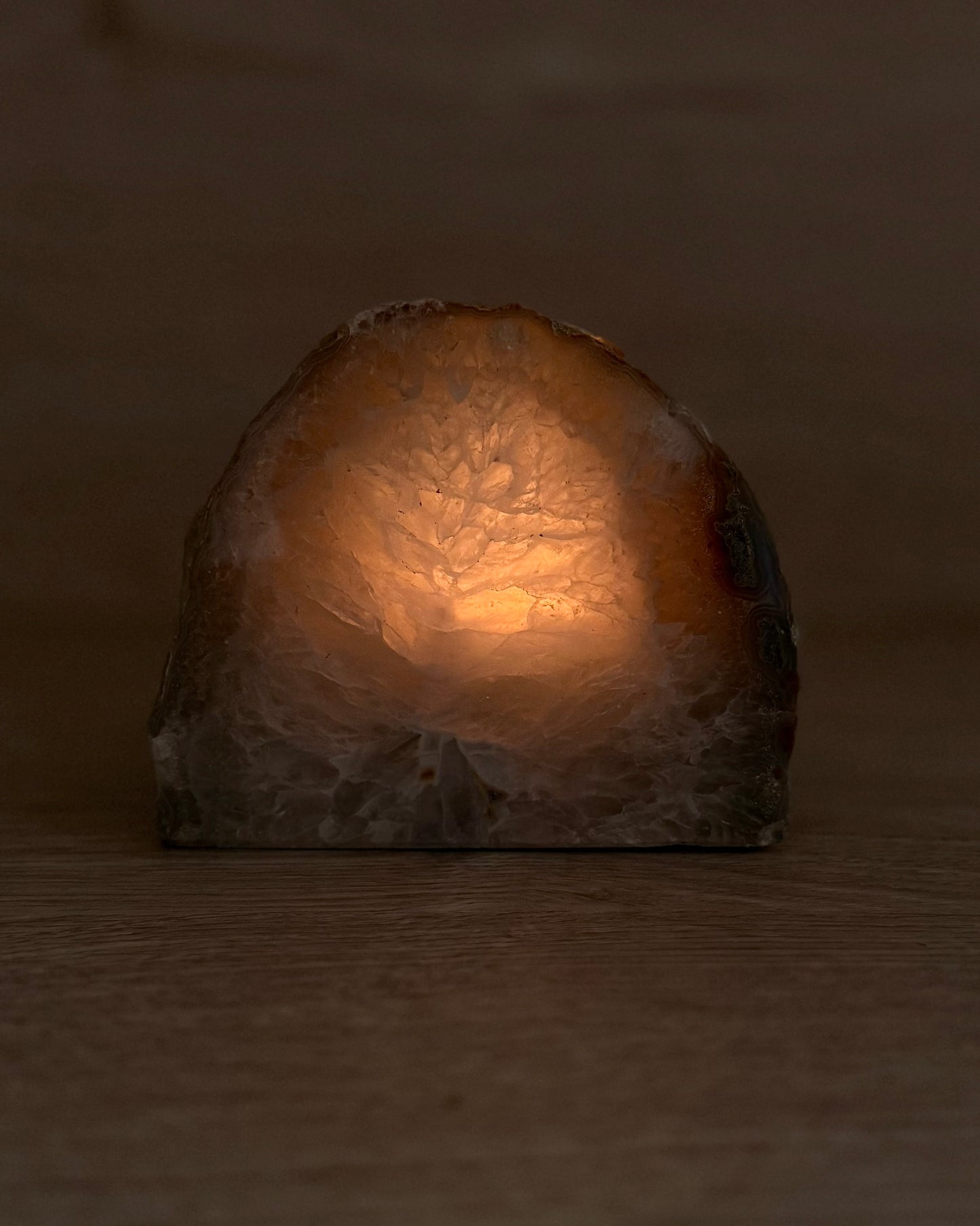 Agaat geode waxinelichthouder