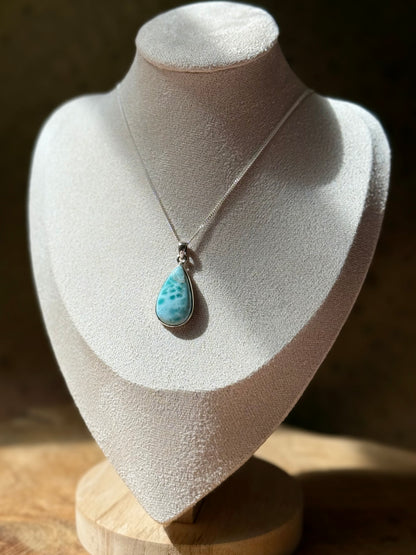 Zilveren hanger Larimar