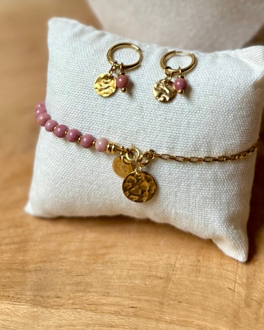 Coin Oorbellen Rhodoniet