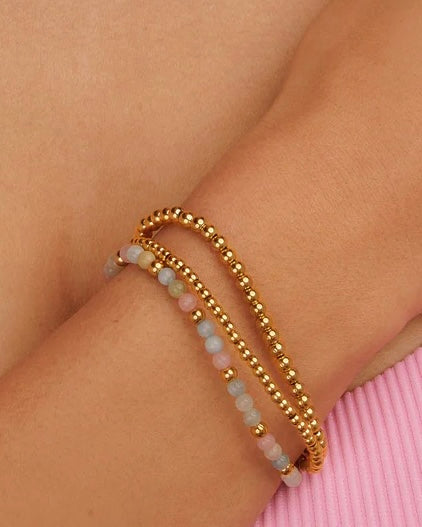 Maansteen, Morganiet & Rozekwarts armband