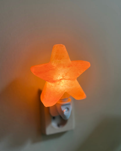 Salt stone night light orange star