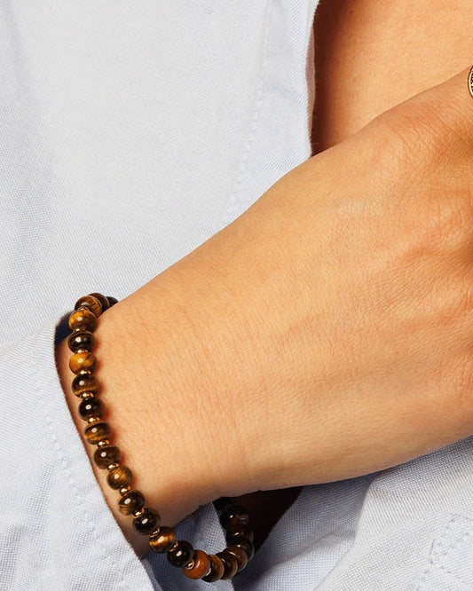 Tijgeroog armband goud