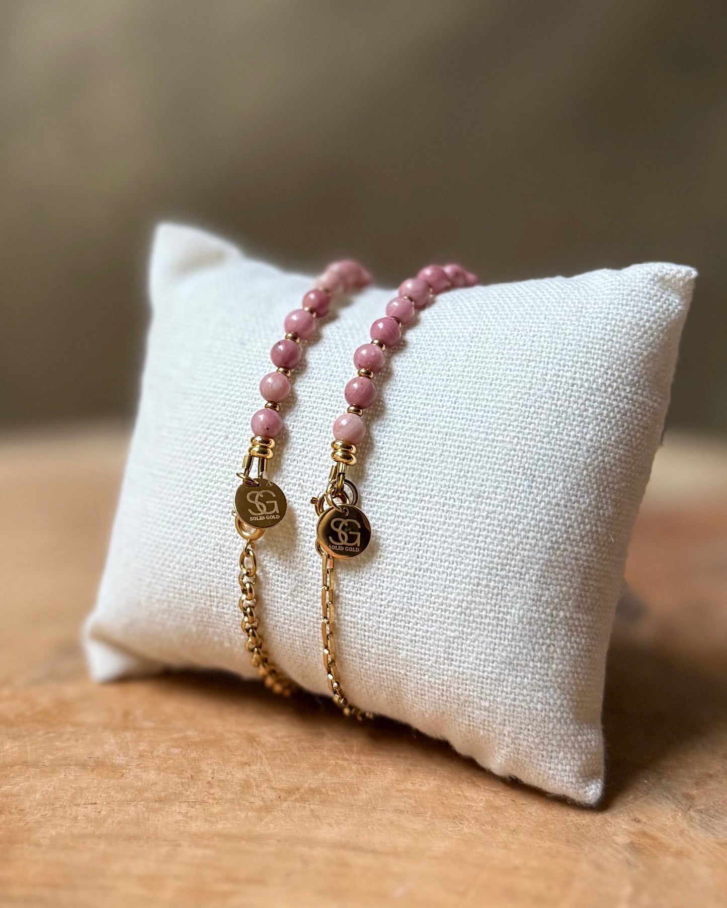 Edelsteen tussenstuk armband Solid Gold