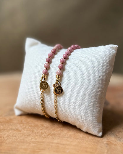 Edelsteen tussenstuk armband Solid Gold