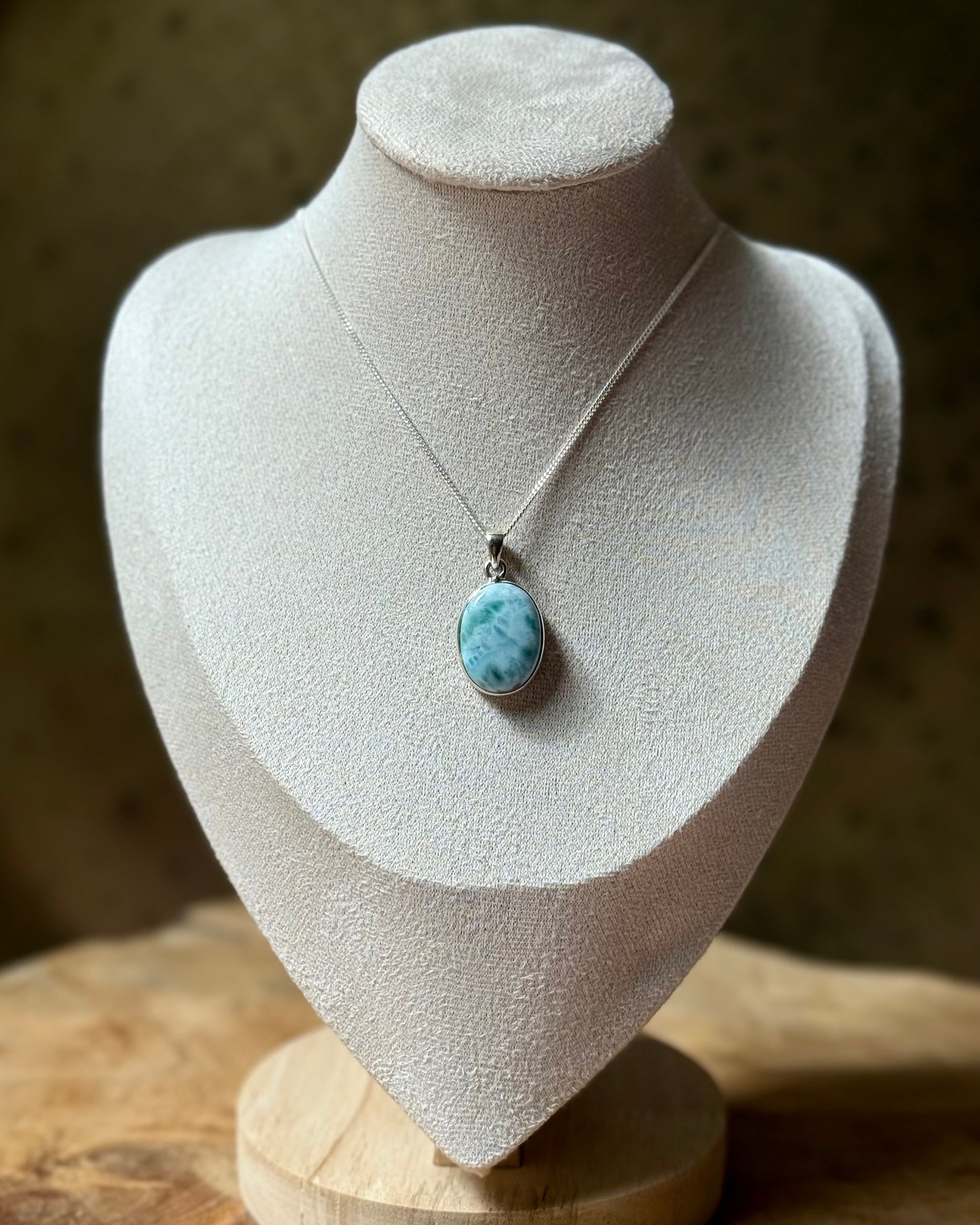 Zilveren hanger Larimar