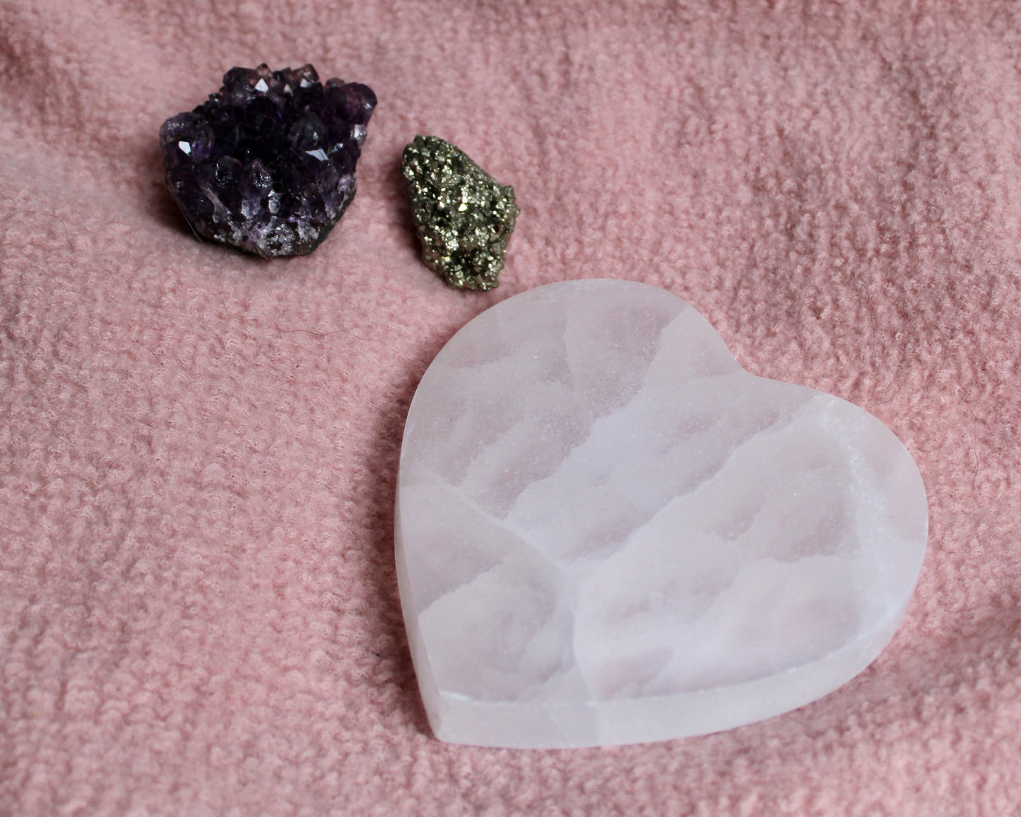 Selenite heart charging disc large