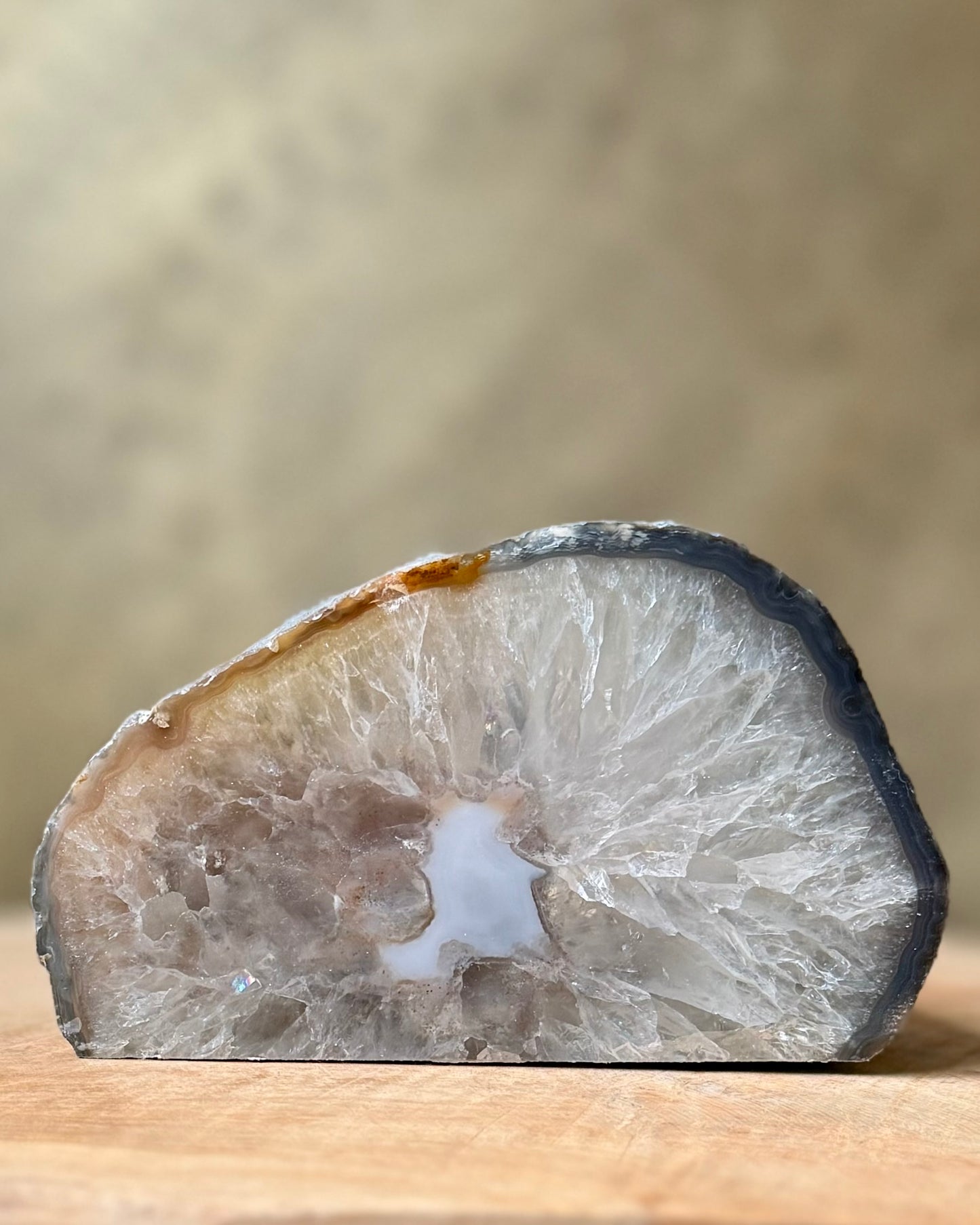 Agaat geode waxinelichthouder