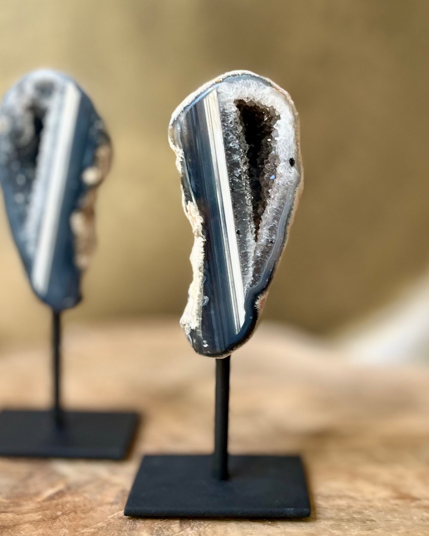 Agaat geode paartje op standaard
