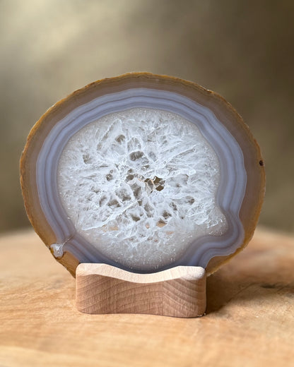 Agaatschijf + waxinelichthouder