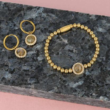 Labradoriet armband goud