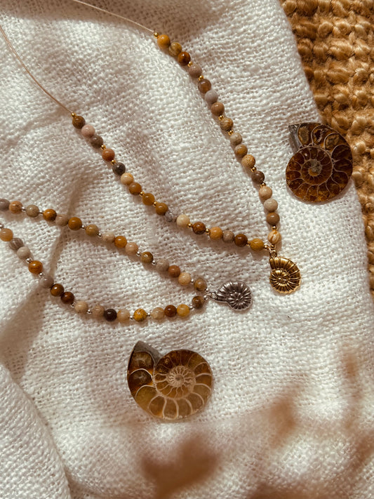 Ammoniet ketting Fossiel Koraal