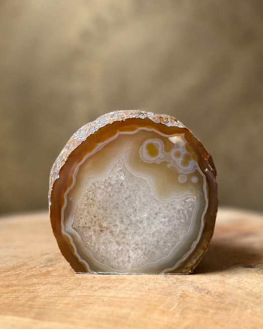 Agaat geode waxinelichthouder