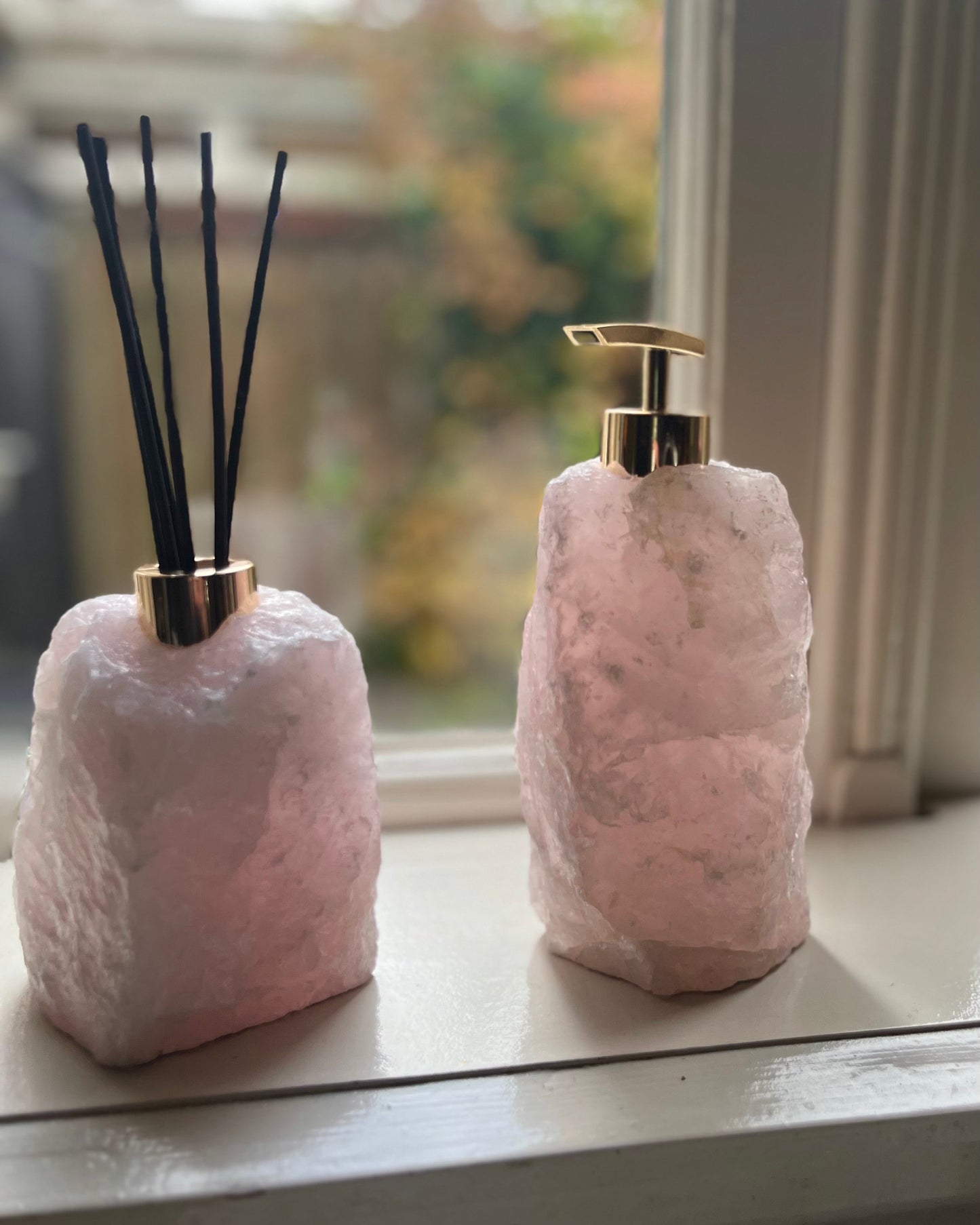 Combi-aanbieding:  Rozekwarts zeeppomp en Aroma diffuser