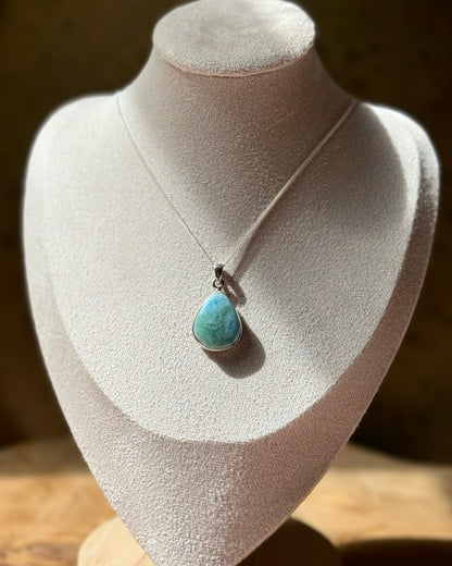 Zilveren hanger Larimar