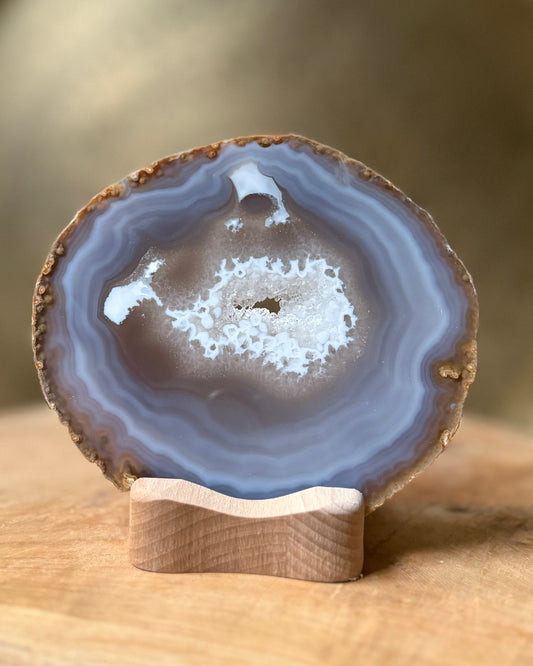 Agaatschijf + waxinelichthouder