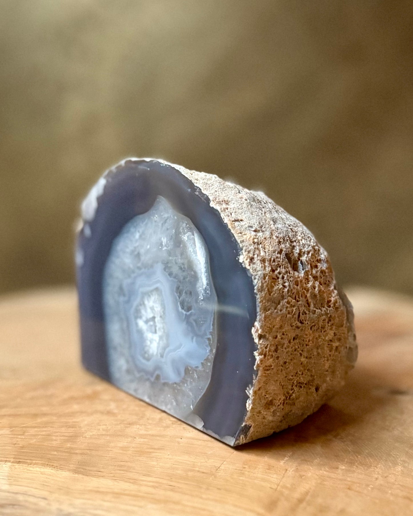 Agaat geode waxinelichthouder