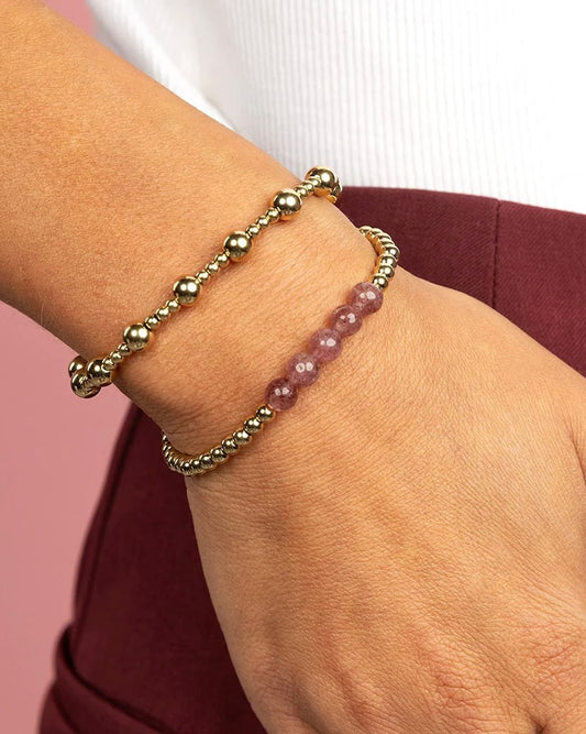 Aardbeienkwarts armband goud