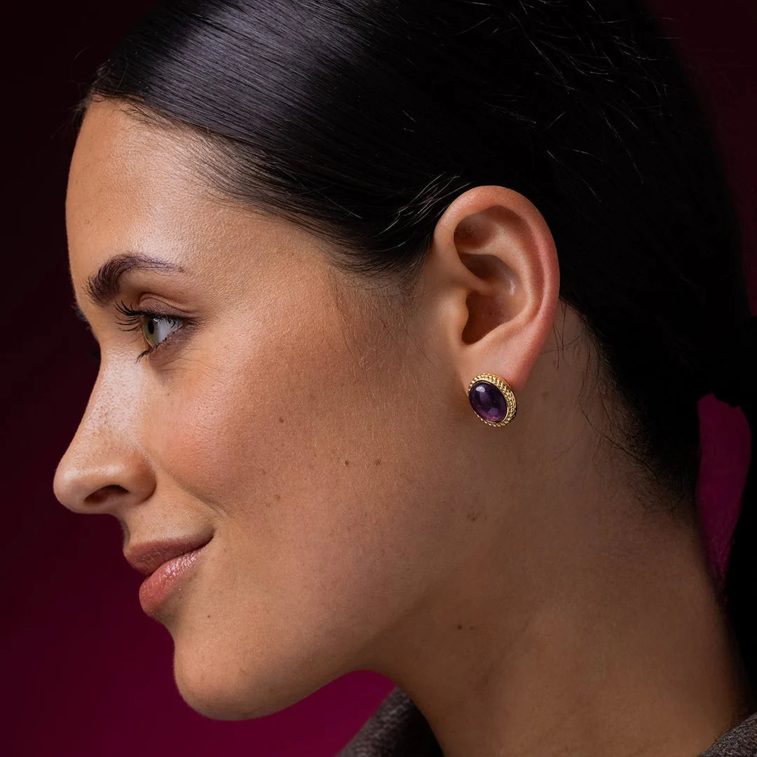 Amethist oorstekers vintage