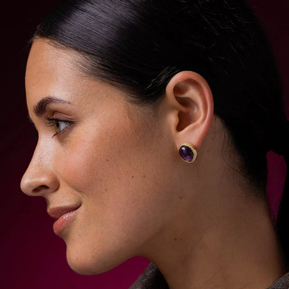 Amethist oorstekers vintage