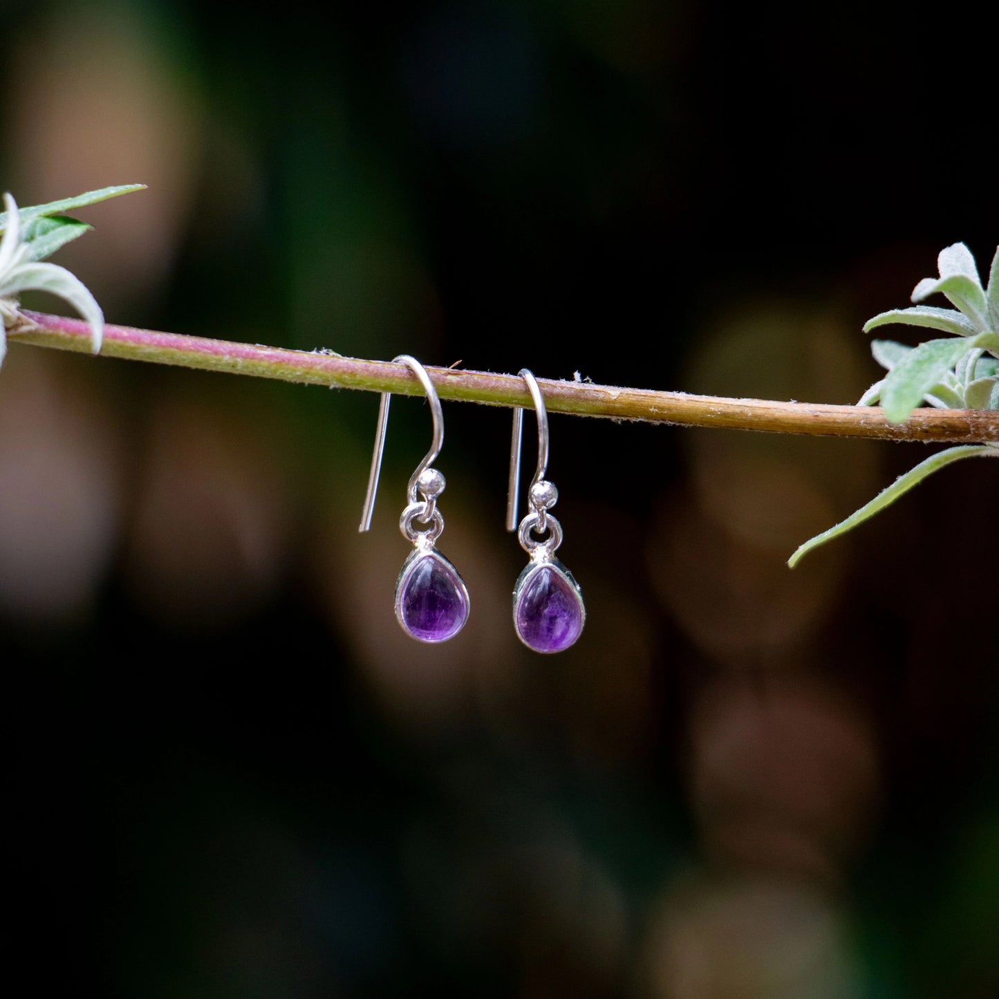 Amethyst Earrings 925 Sterling Silver