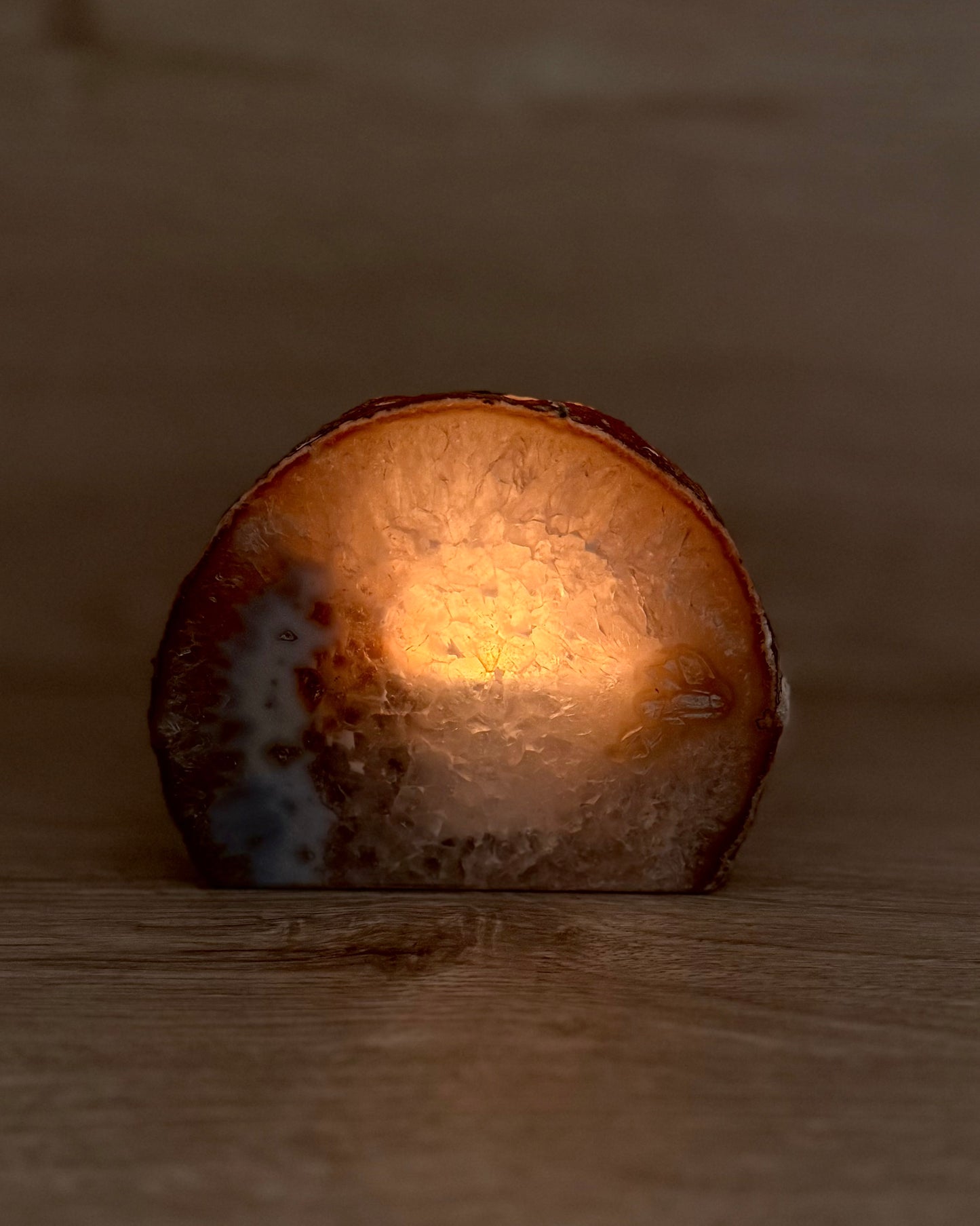 Agaat geode waxinelichthouder