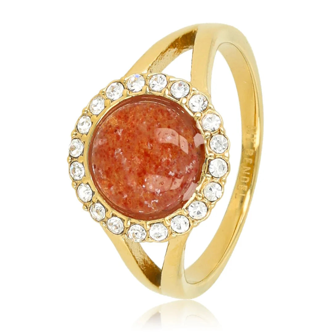Aardbeienkwarts ring goud