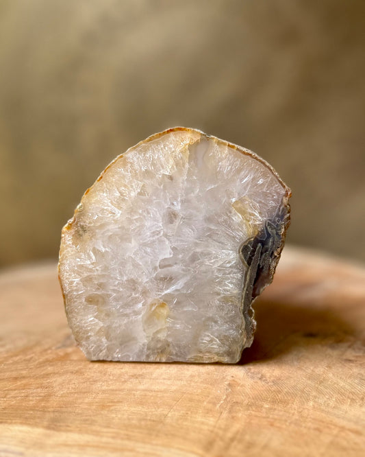 Agaat geode waxinelichthouder