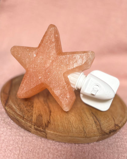 Salt stone night light orange star