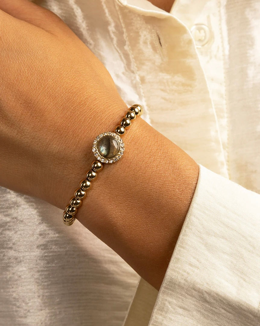 Labradoriet armband goud