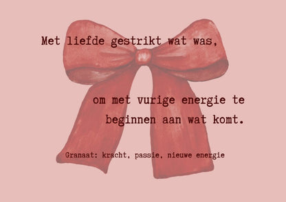 December special armbandje Granaat met strikje