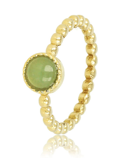 Groene Aventurijn bolletjes ring