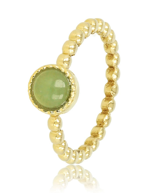 Groene Aventurijn bolletjes ring
