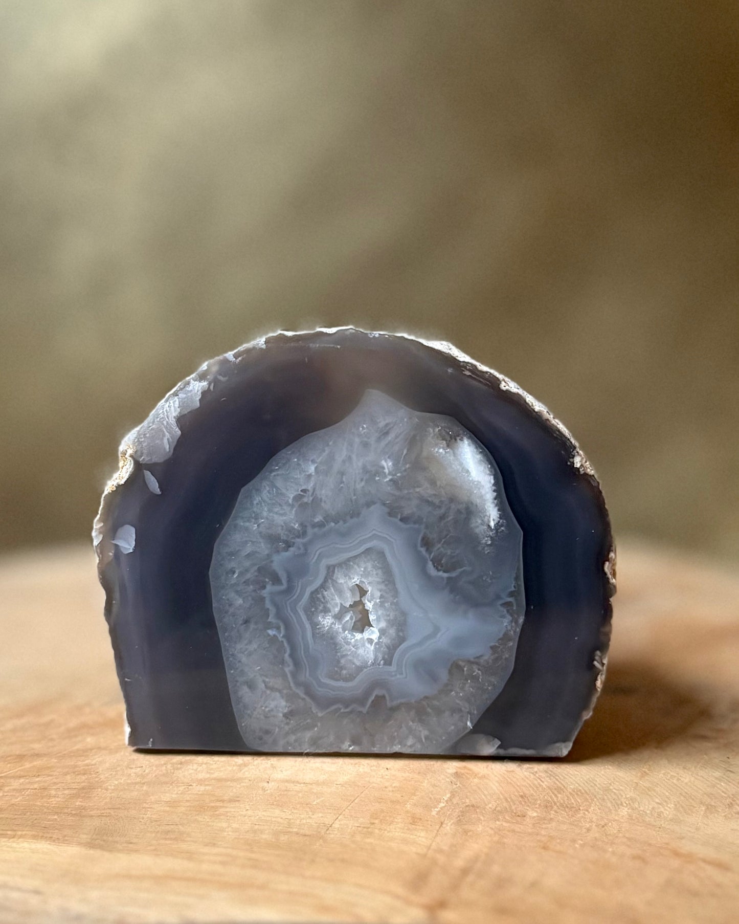 Agaat geode waxinelichthouder