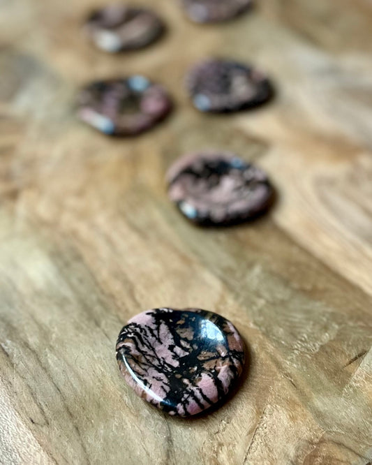 Worry Stone Rhodonite Heart