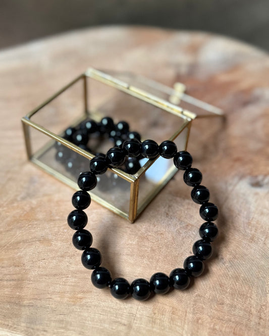 Onyx heren kralenarmband 10 mm