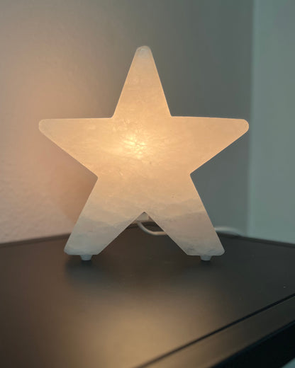 Salt lamp large star white