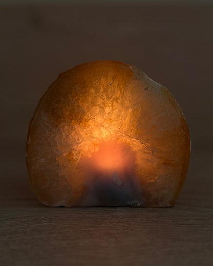 Agaat geode waxinelichthouder