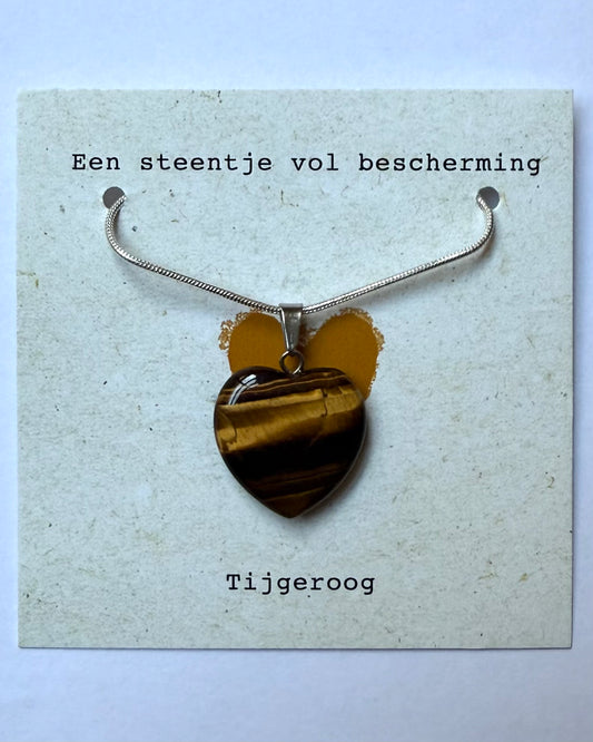 Ketting Steentje vol bescherming - Tijgeroog