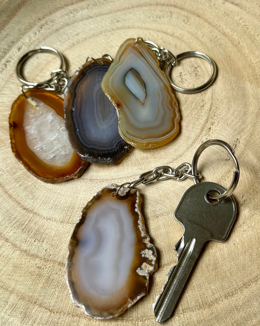 Keyring agate slice