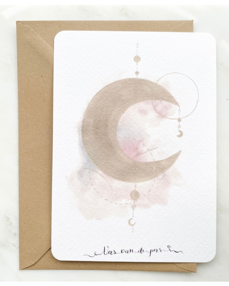 Greeting card pastel Moon