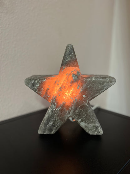 Salt lamp large star gray