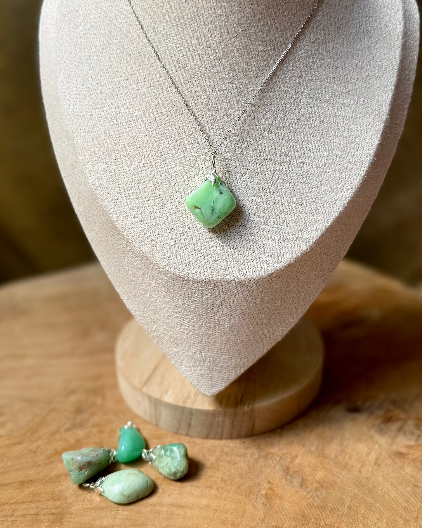 Edelsteenhanger Chrysopraas