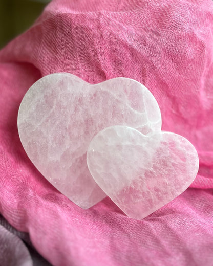 Selenite heart charging disc small