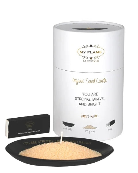 Organic Sand Candle ‘you are strong brave and bright’