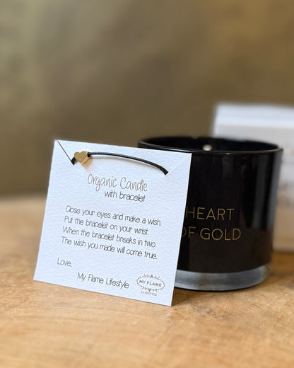 Geurkaars met wens-armband Heart of Gold
