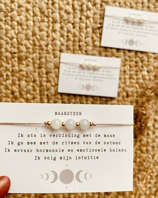 Affirmatie armbandje Maansteen