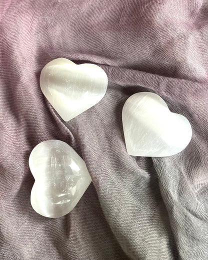 Selenite puffy heart large